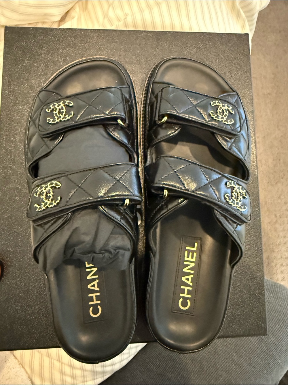 DC Black Leather Slide Sandals with Buckled Strap in great condition worn once